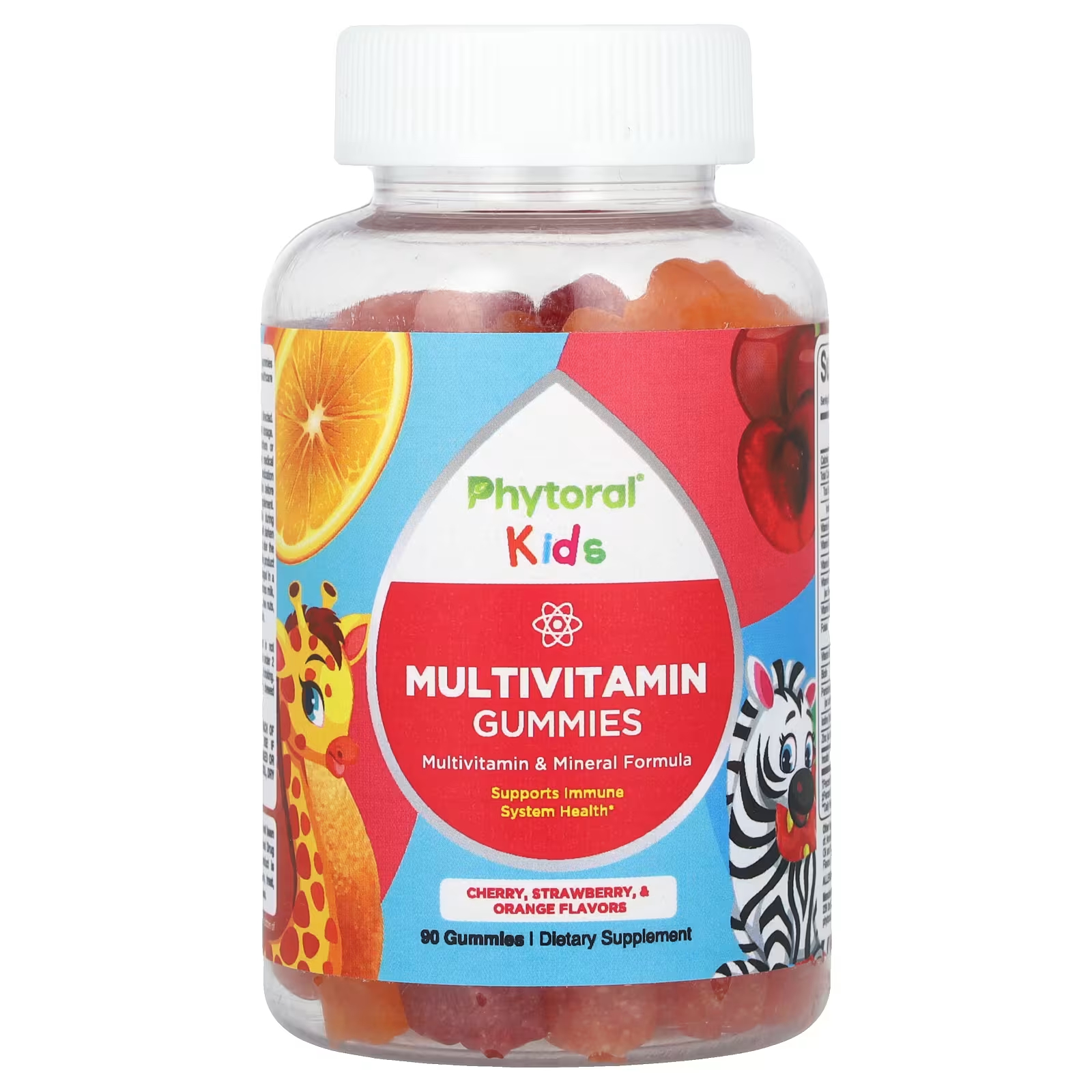 Мультивитаминны Phytoral Kids с вишней, клубникой и апельсином, 90 штук пищевая добавка непочатое море и земля мультивитаминный и минеральный комплекс для мужщин 60 таблеток