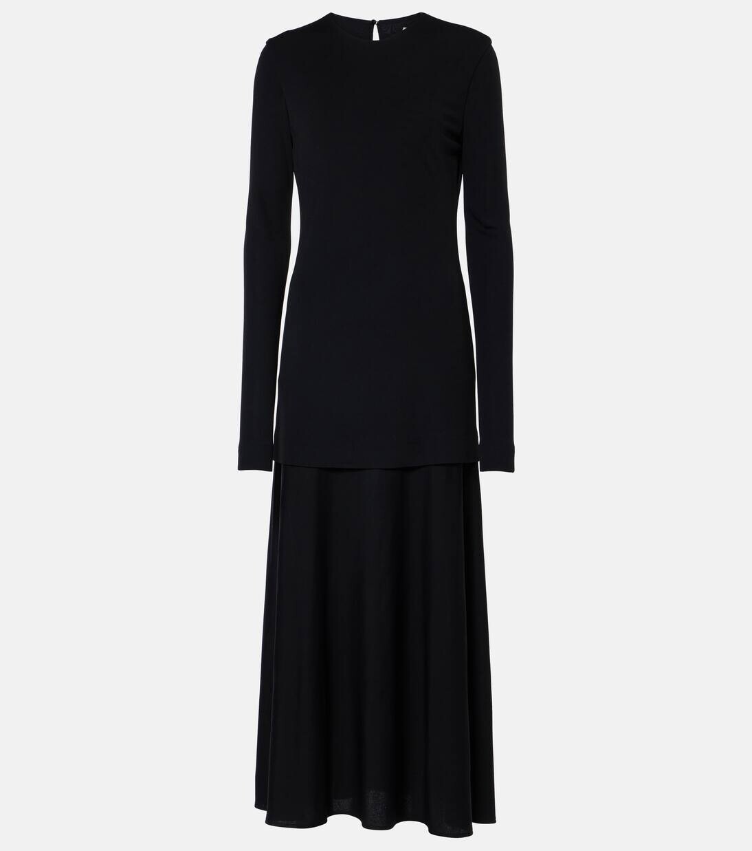 

Многослойное макси-платье Jil Sander, черный