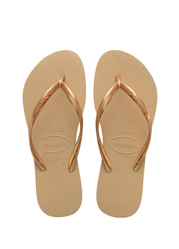 

Тонкие женские пляжные тапочки Havaianas, золотой