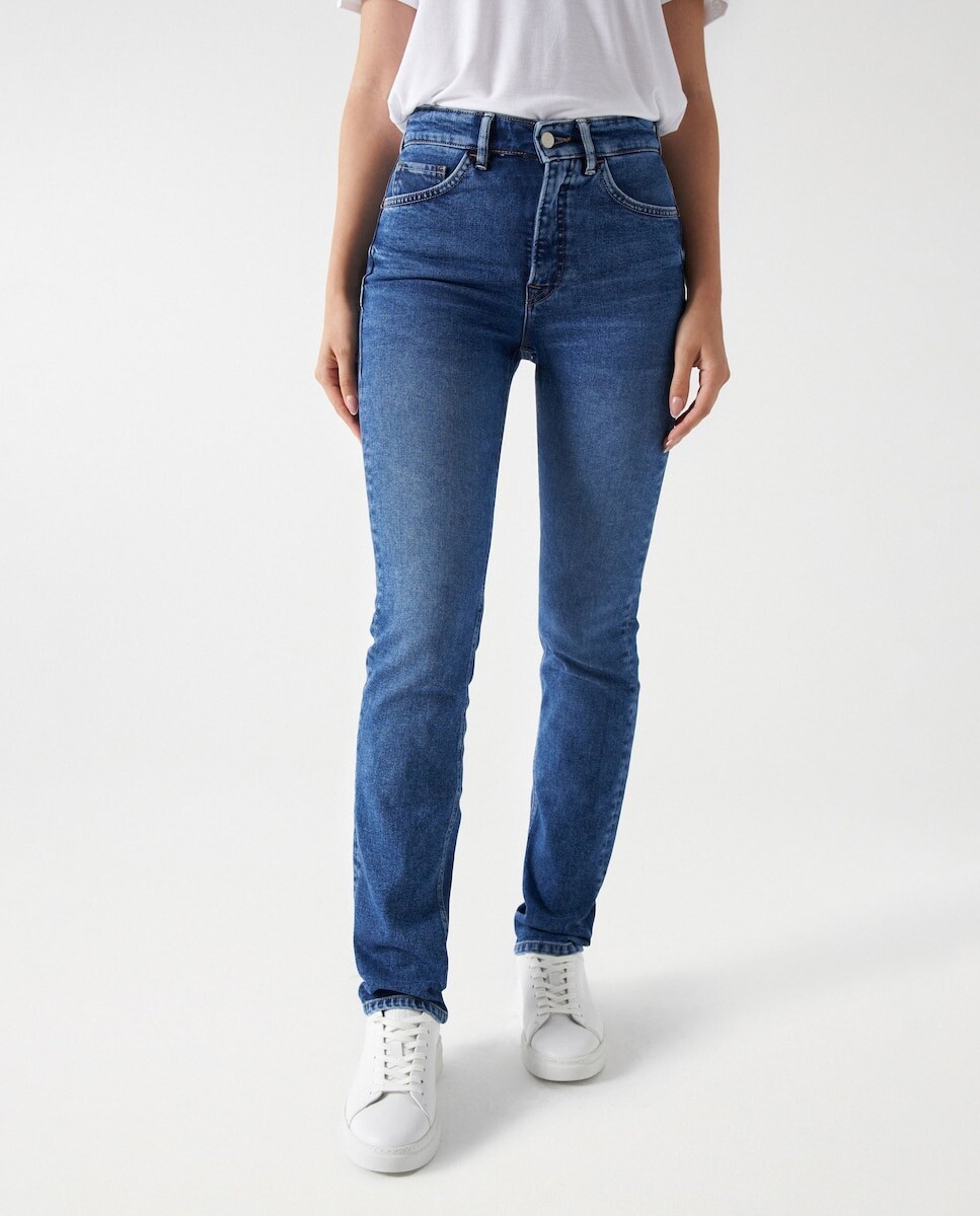 

Женские прямые джинсы узкого кроя с высокой посадкой Salsa Jeans, синий