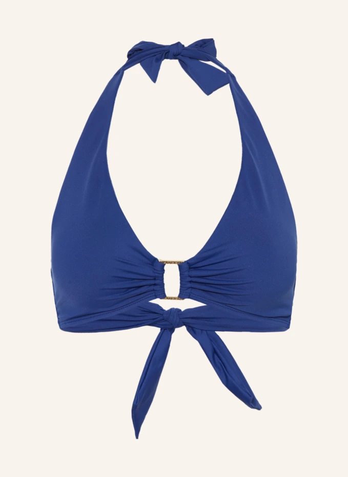 

Топ бикини с воротником-халтером beach club solids Lauren Ralph Lauren, синий