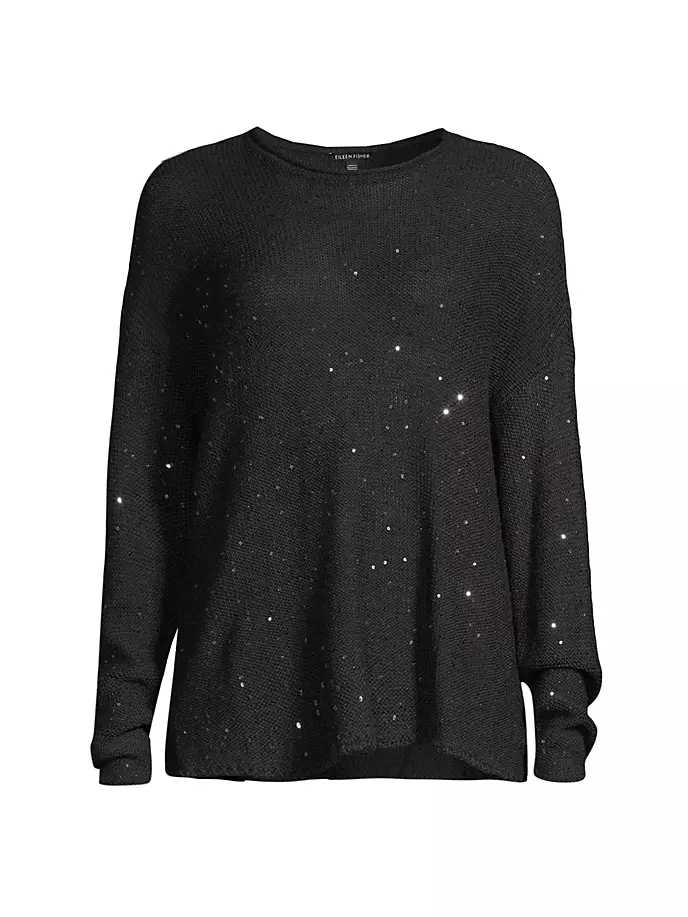

Пуловер с круглым вырезом и пайетками Eileen Fisher, цвет charcoal