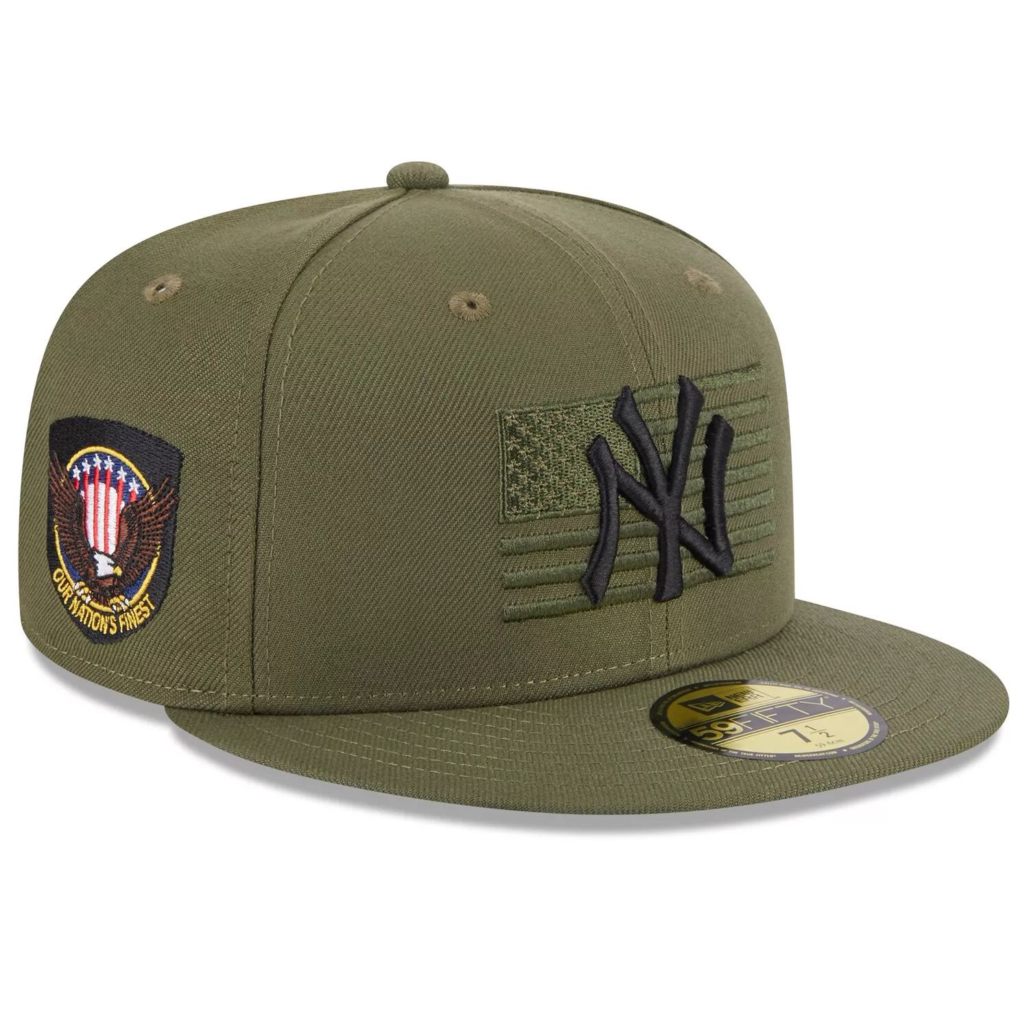 

Мужская облегающая кепка New Era Green New York Yankees 2023, посвященная Дню вооруженных сил 59FIFTY