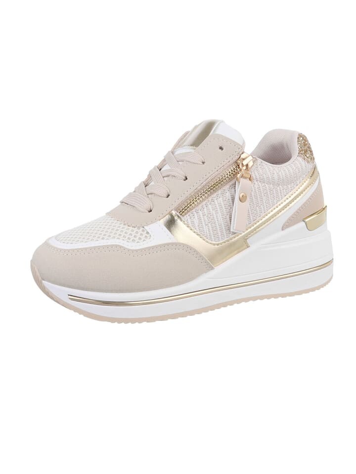 

Кроссовки на шнуровке Ital-Design, цвет beige und gold