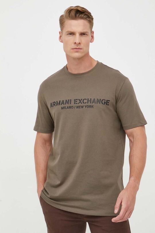 

Хлопковая футболка Armani Exchange, зеленый