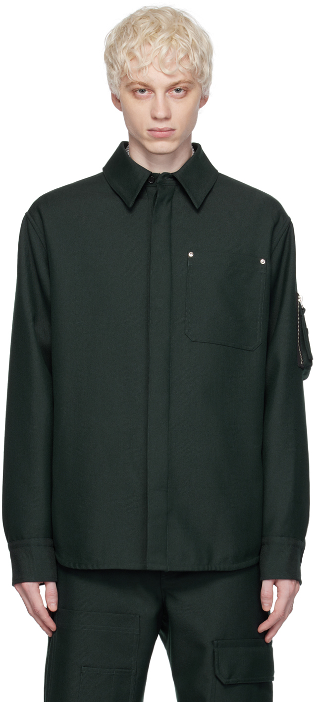 Зеленая куртка-рубашка Helmut Lang