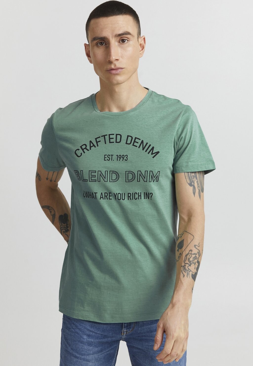 

Футболка с принтом Blend, зеленый