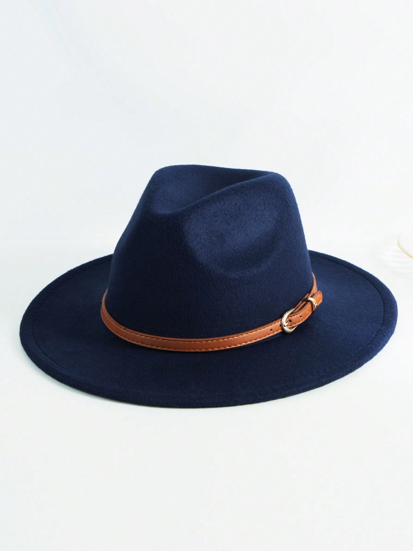 Мужской пояс с декором шляпа Fedora, темно-синий