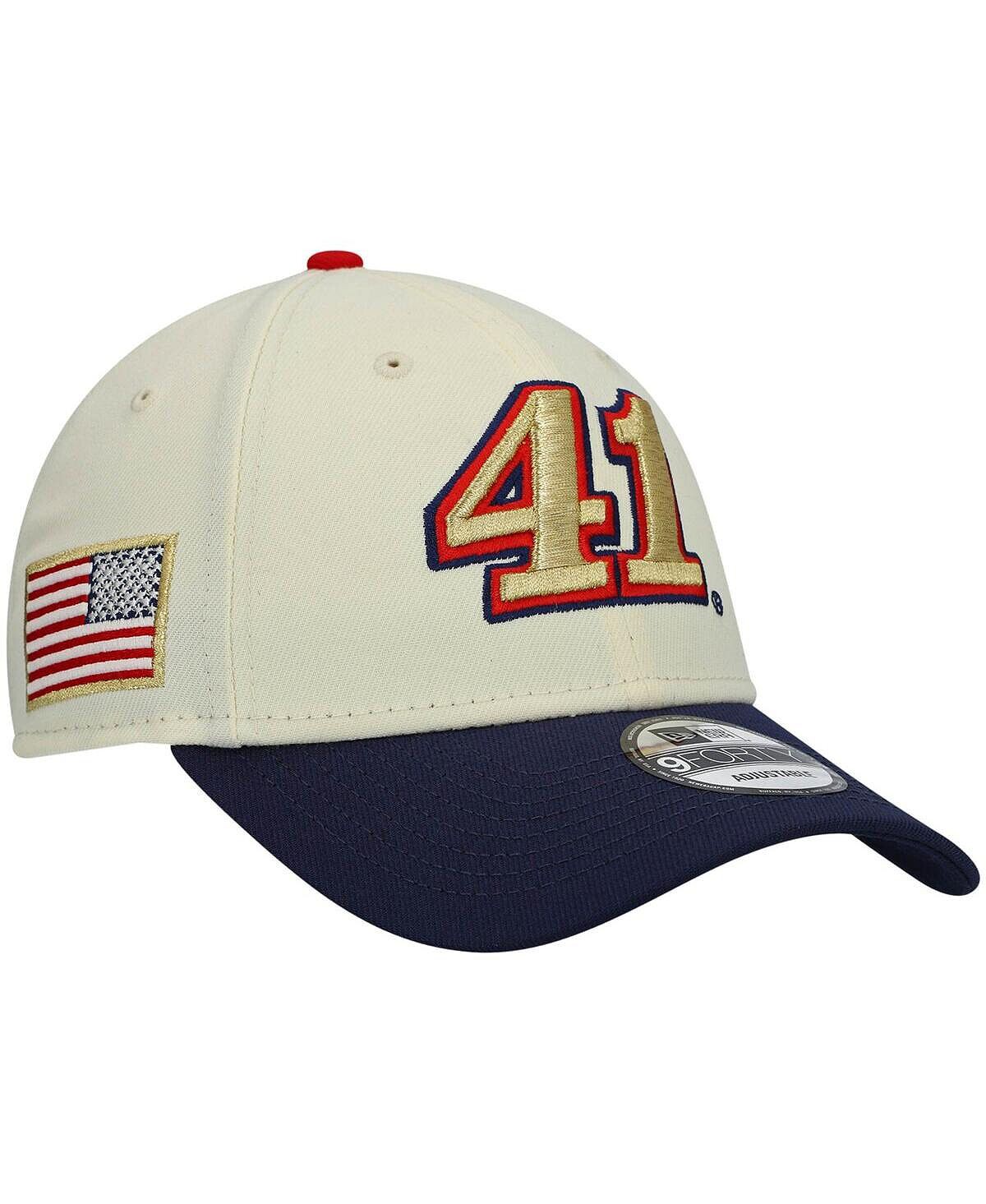 

Мужская кремовая, темно-синяя шляпа Cole Custer Chrome 9FORTY Snapback New Era