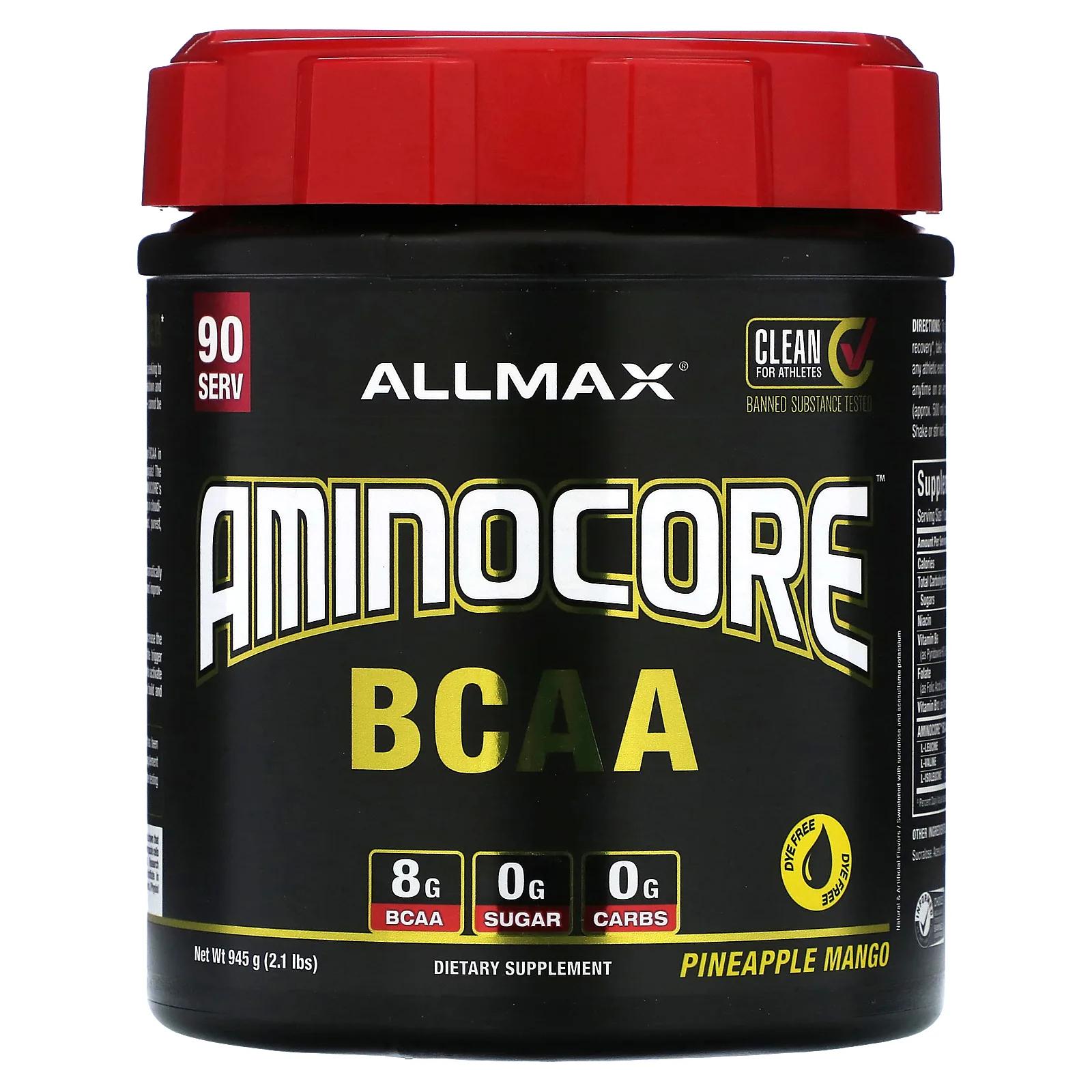 Allmax Nutrition Aminocore BCAA Порошок Ананас Манго 945 грамм allmax nutrition impact igniter предтренировочный комплекс ананас и манго 11 6 унц 328 г