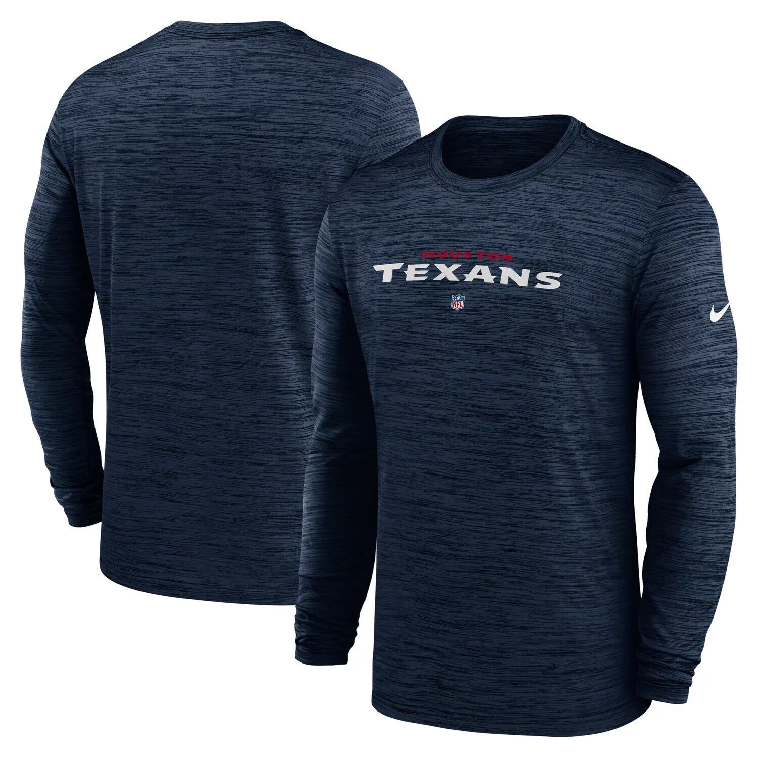

Мужская темно-синяя футболка с длинным рукавом Houston Texans Sideline Team Velocity Performance Nike, Синий