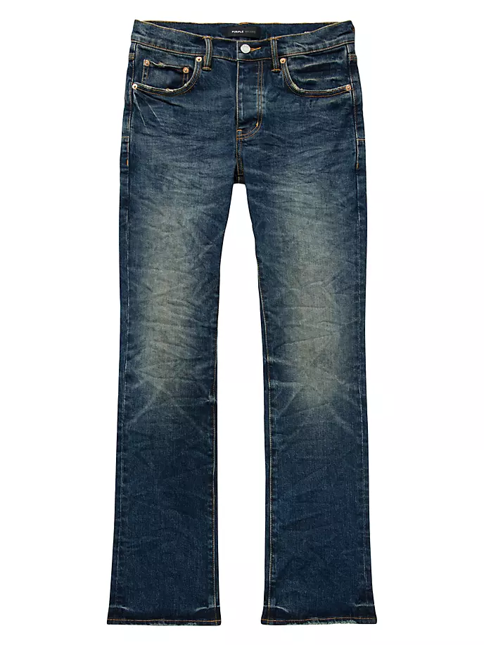 

Джинсы узкого кроя P004 Dark Dirty Cast с расклешенным кроем Purple Brand, цвет dark indigo