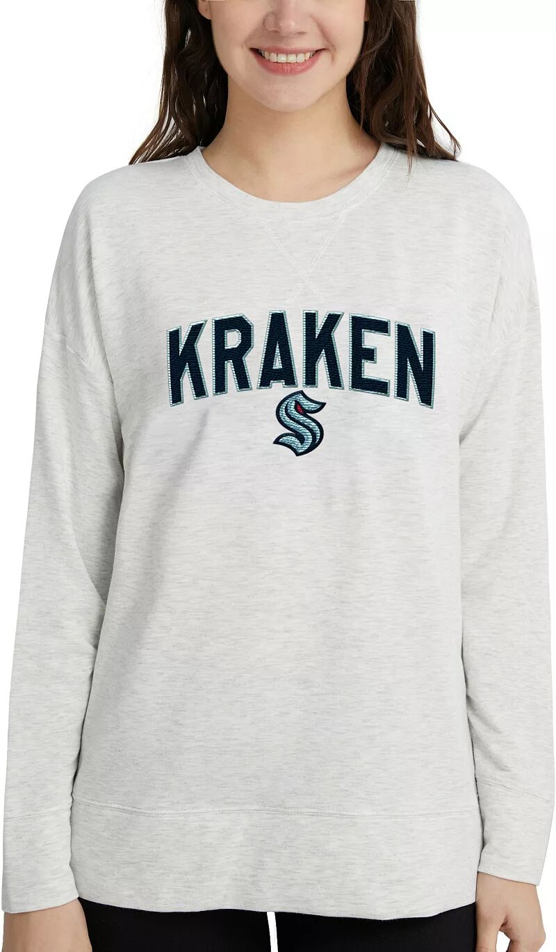 

Женский толстовка с круглым вырезом Concepts Sport Seattle Kraken Oatmeal Terry