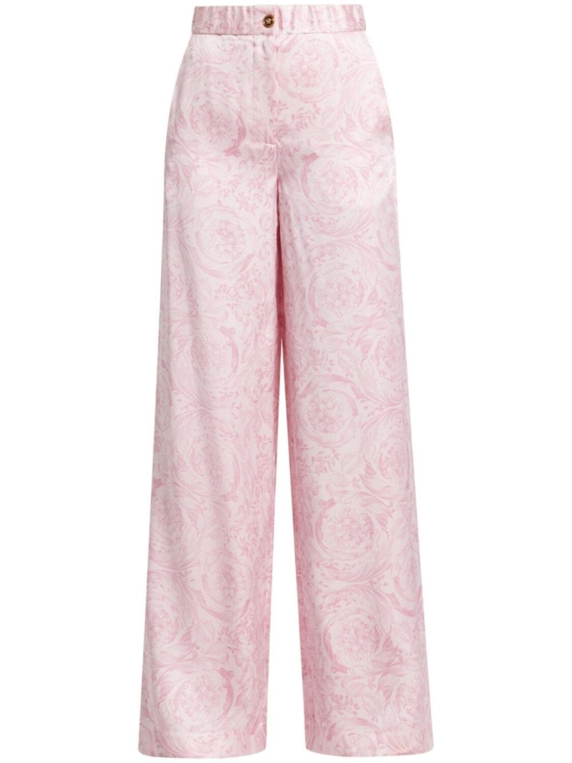

Versace атласные брюки Barocco широкого кроя, розовый