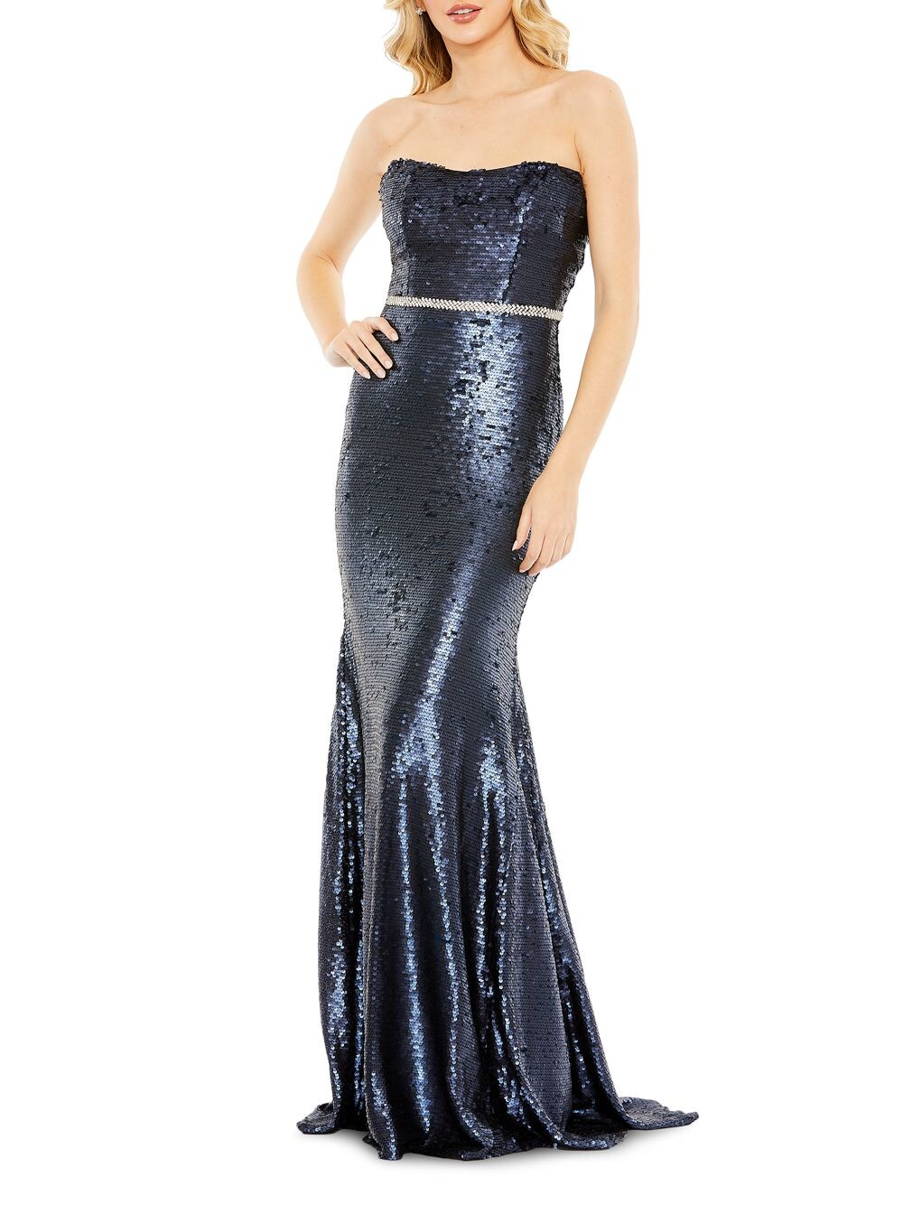 

Платье с пайетками и поясом Mac Duggal