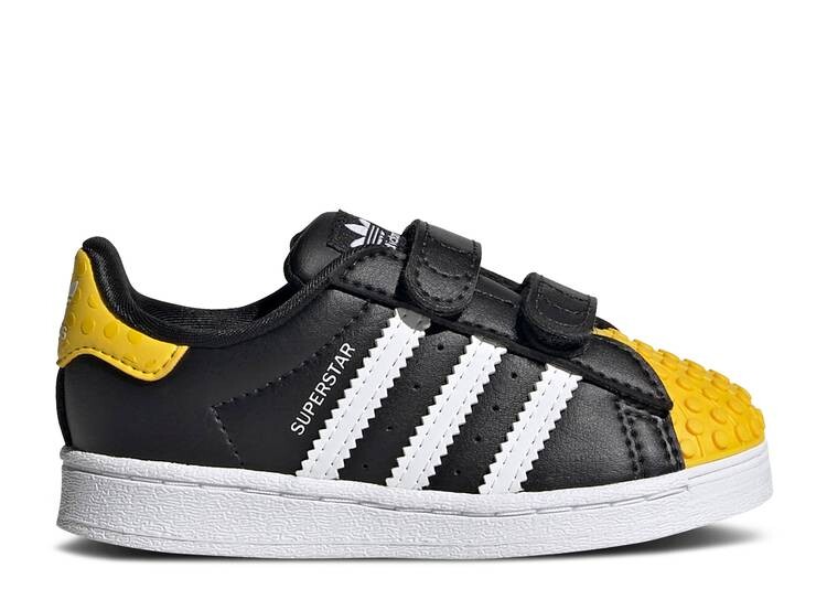 

Кроссовки Adidas LEGO X SUPERSTAR LITTLE KID 'CORE BLACK YELLOW', черный