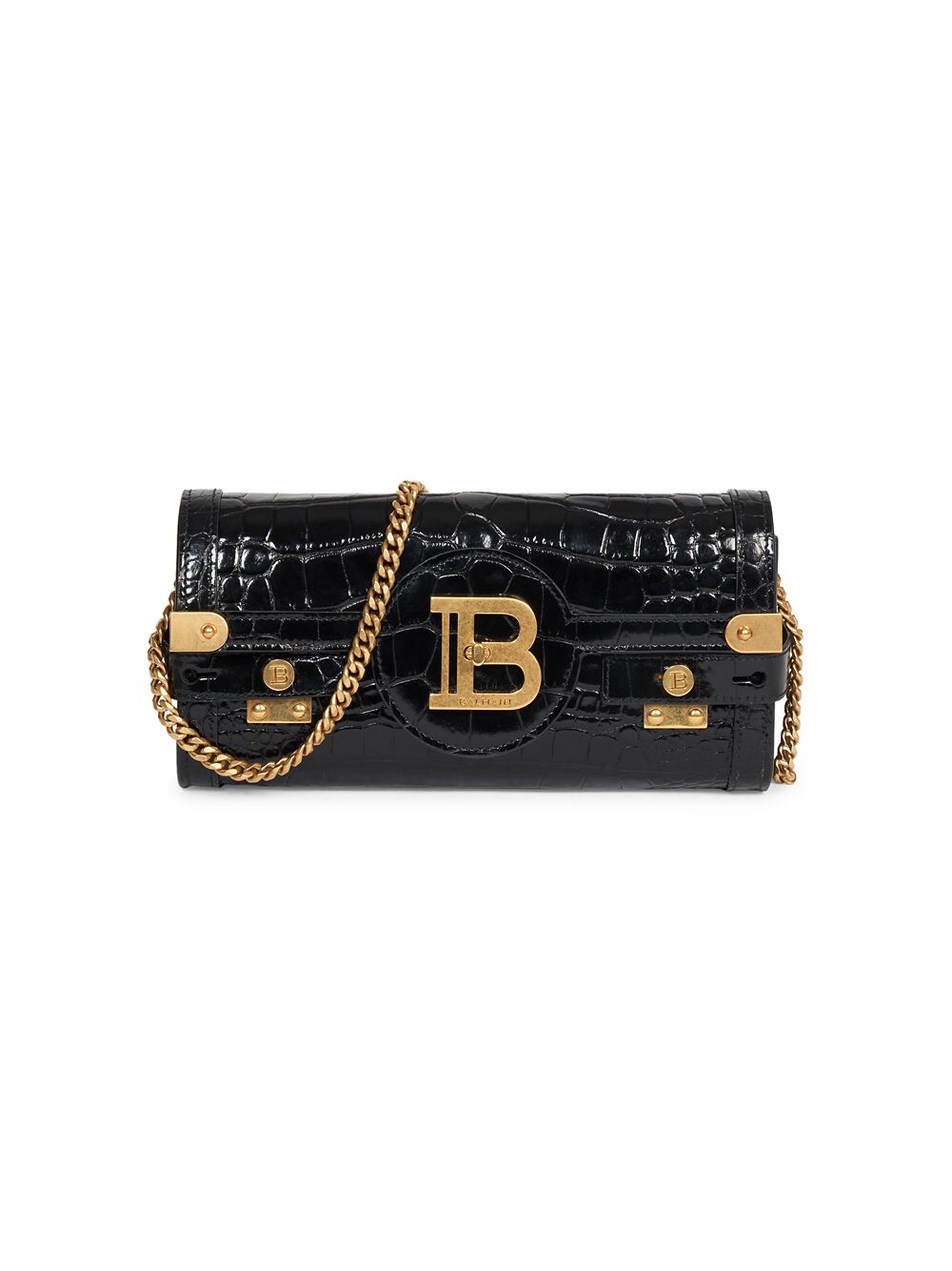 

Клатч B-Buzz 23 из кожи с тиснением под крокодила Balmain