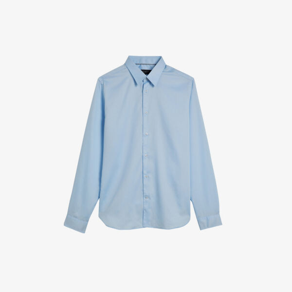 

Рубашка узкого кроя Islass из хлопка Ted Baker, синий