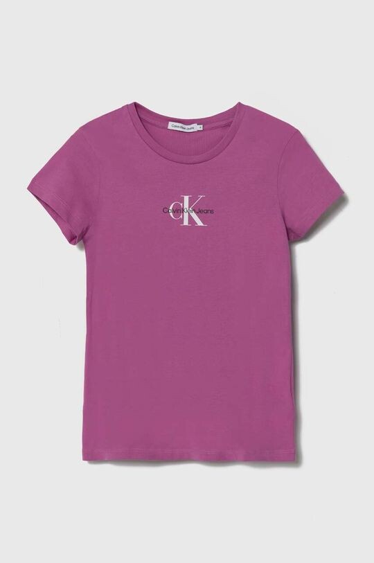 

Хлопковая футболка для детей Calvin Klein Jeans, фиолетовый