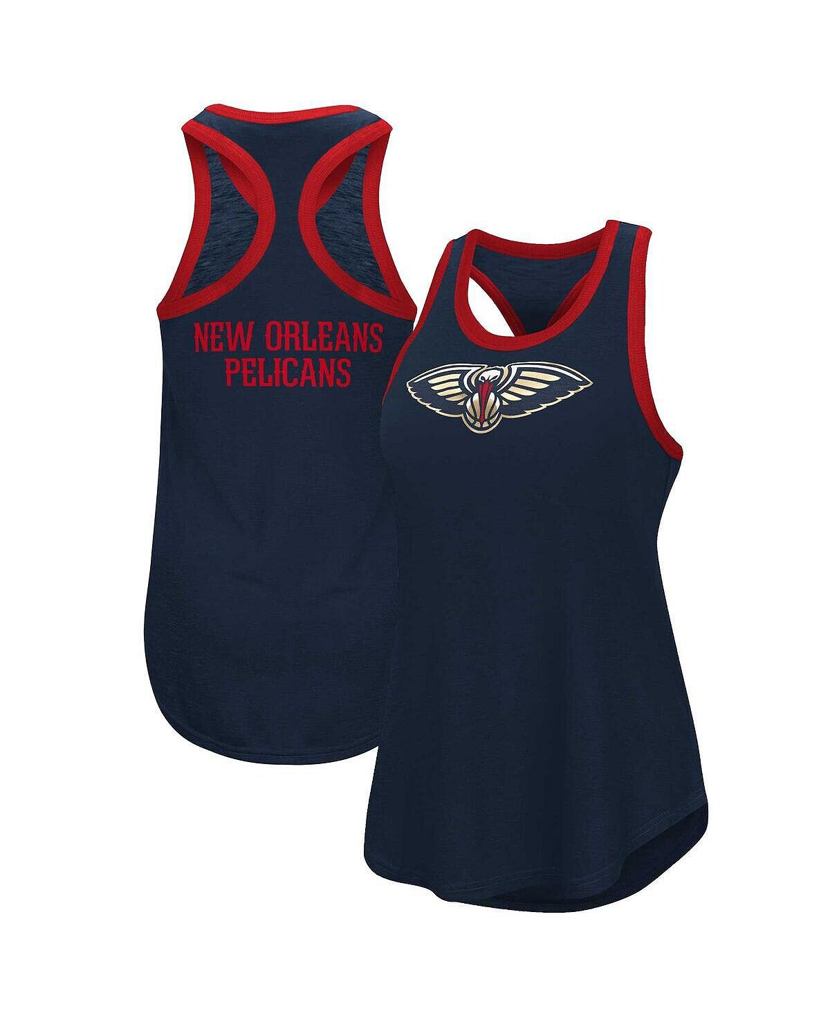 

Женская темно-синяя майка New Orleans Pelicans Showdown с круглым вырезом и открытой спиной G-III 4Her by Carl Banks, темно-синий