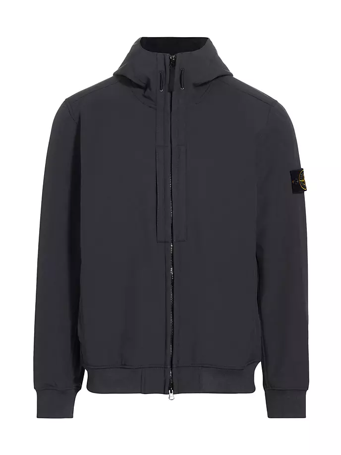 

Куртка из ракушки с капюшоном Stone Island, черный