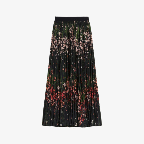 

Юбка миди со складками enricaa с цветочным принтом Ted Baker, черный