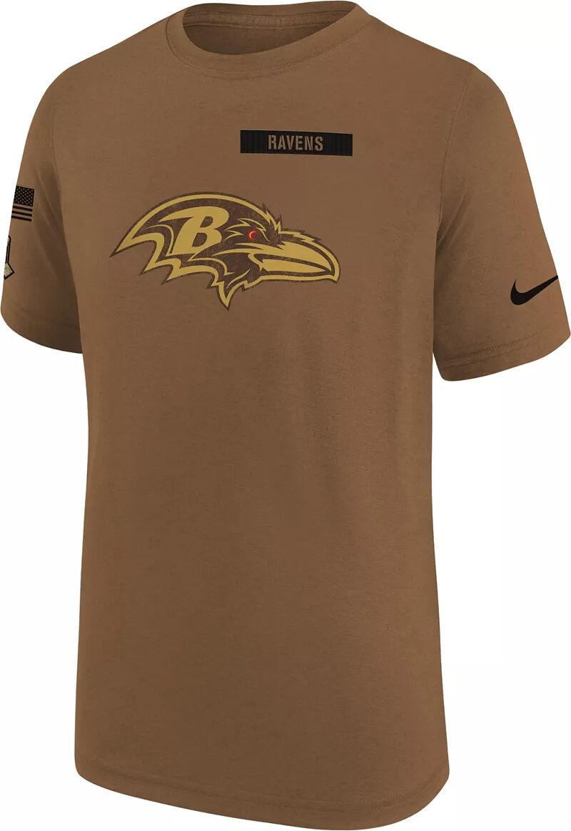 

Коричневая футболка Nike Youth Baltimore Ravens 2023 Salute to Service