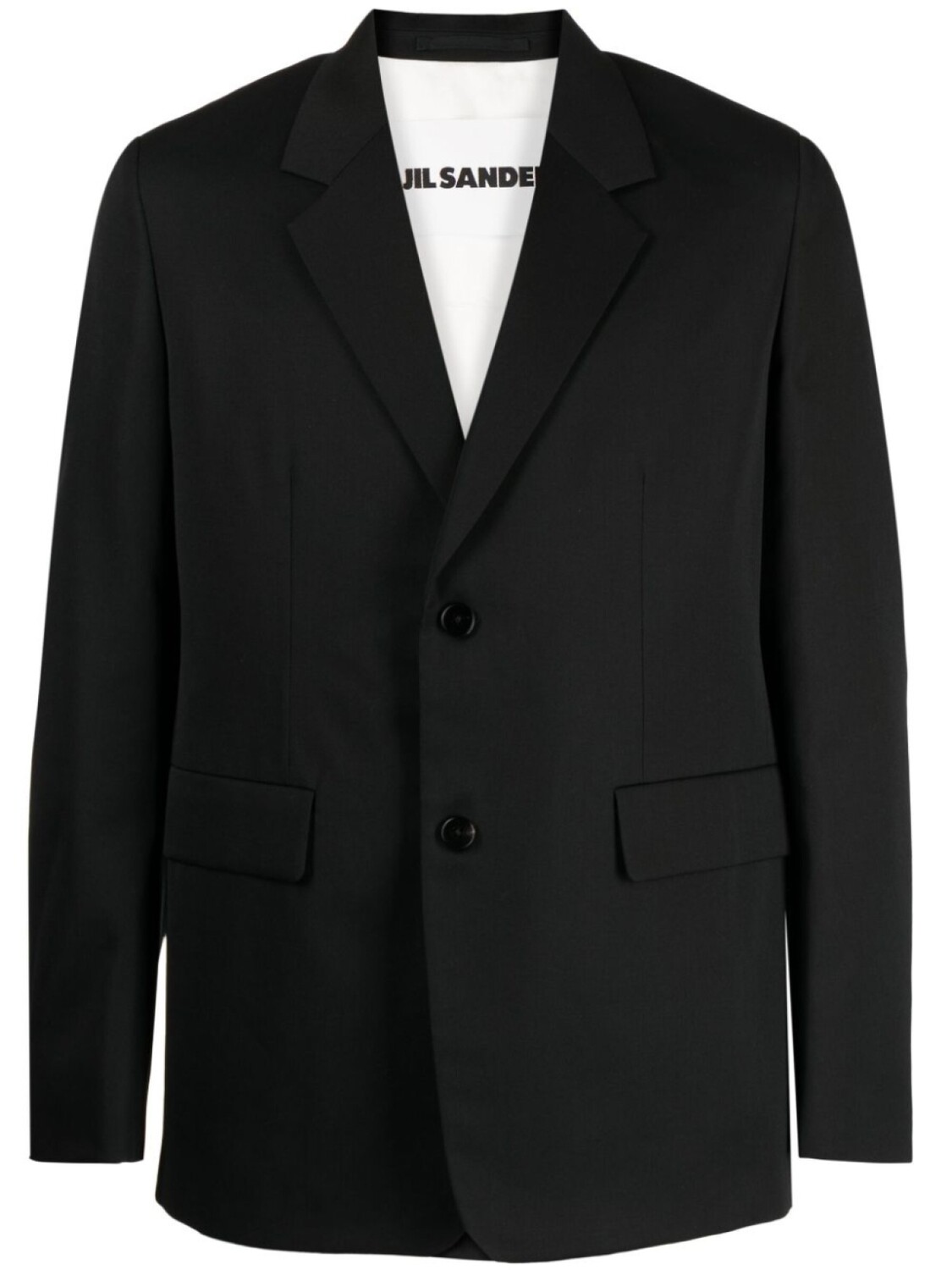 

Однобортный шерстяной пиджак Jil Sander, черный