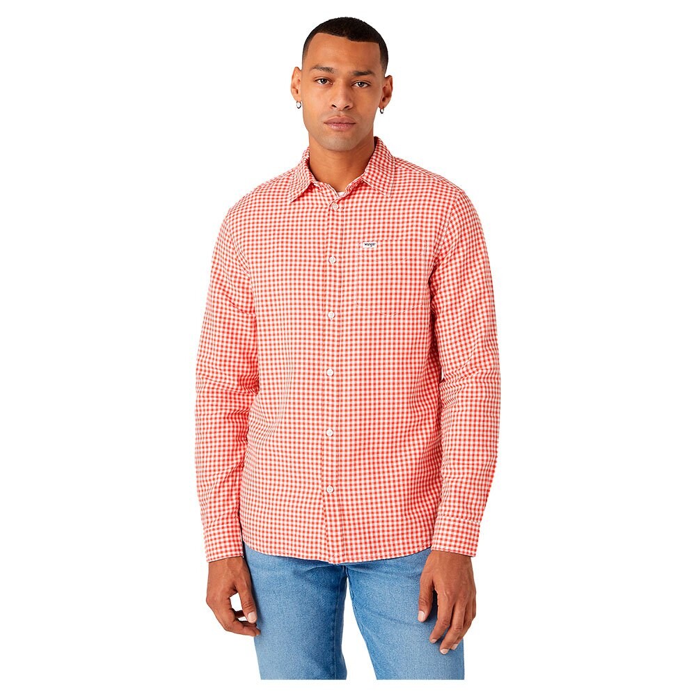 

Рубашка с длинным рукавом Wrangler 1 Pocket Regular Fit, оранжевый