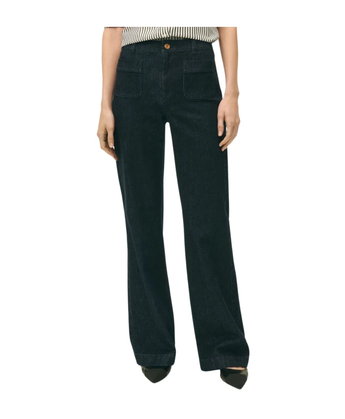 

Джинсовые брюки Bootcut с завышенной талией Brooks Brothers, синий