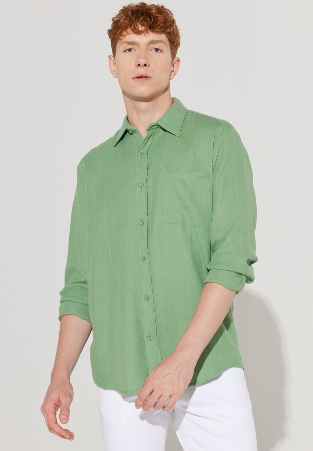 

Рубашка COMFORT FIT MUSLIN AC&CO / ALTINYILDIZ CLASSICS, цвет green