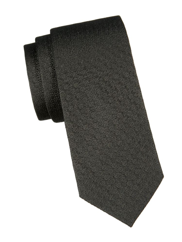 Шелковый галстук с медальоном Saks Fifth Avenue, черный