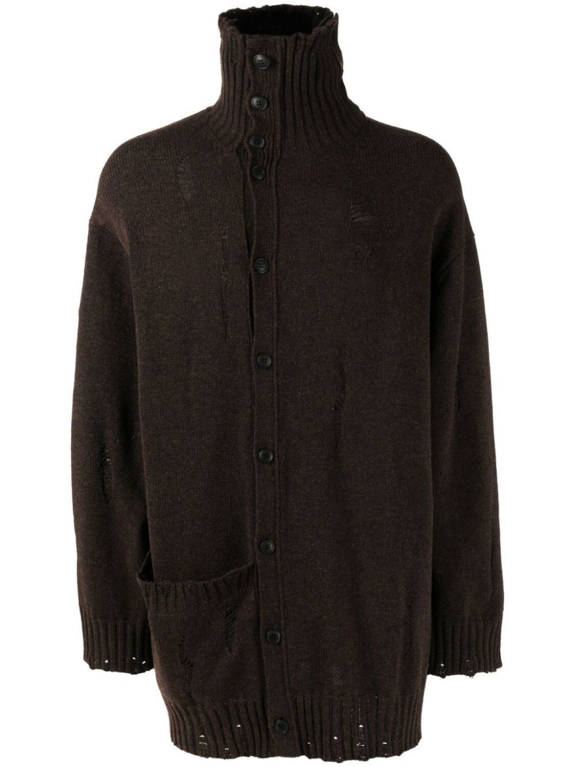 

Yohji Yamamoto кардиган Drop Needle с высоким воротником, коричневый