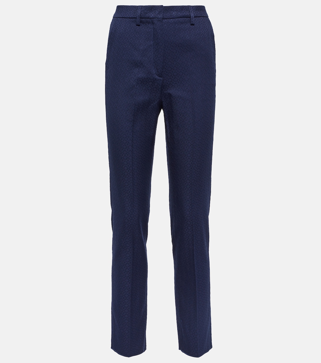 Узкие брюки из хлопка с высокой посадкой ETRO, синий зауженные брюки из смесового хлопка с высокой посадкой etro бежевый