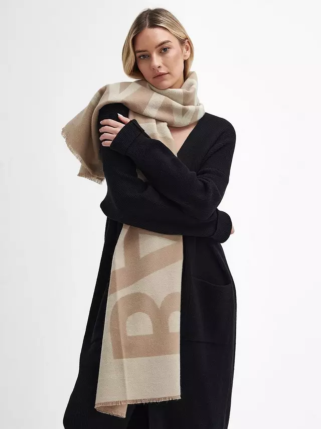 Шарф Barbour International Milla Logo, цвет light trench/stone