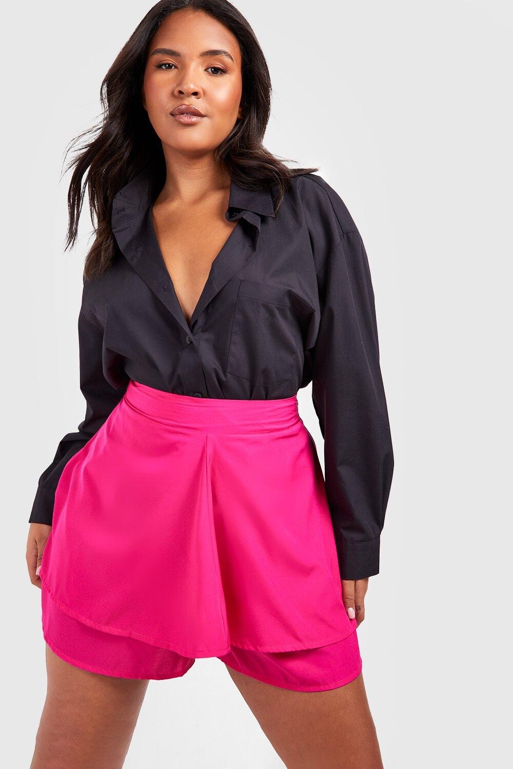 

Юбка плюс с руфлами Boohoo, розовый