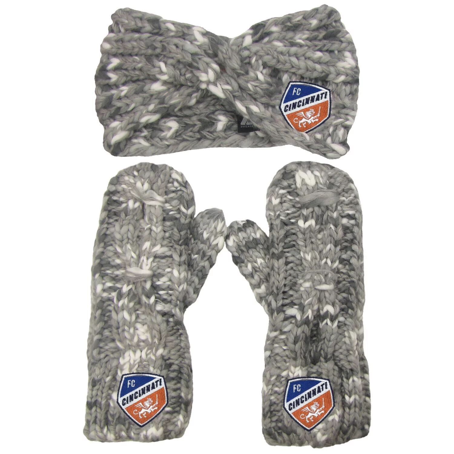 

Женский комплект из повязки на голову и варежек ZooZatz Grey FC Cincinnati Marled