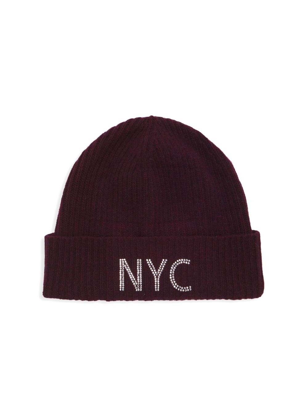 

Тонкая кашемировая шапка NYC в рубчик Carolyn Rowan Collection, бордовый