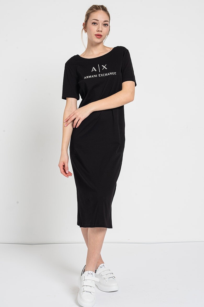 

Платье миди с декоративными камнями Armani Exchange, черный