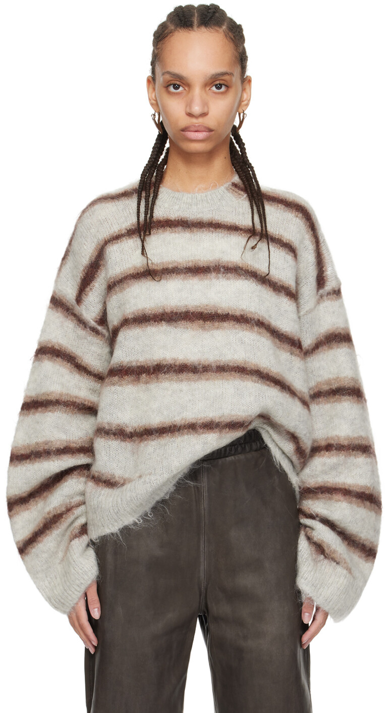 

Серо-бордовый свитер в полоску Acne Studios