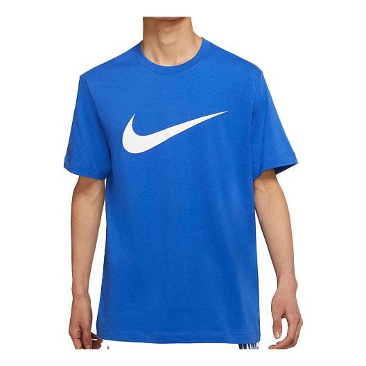 футболка adidas printing round neck pullover short sleeve blue t shirt синий Футболка Men's Nike Logo Printing Round Neck Pullover Short Sleeve Blue T-Shirt, мультиколор
