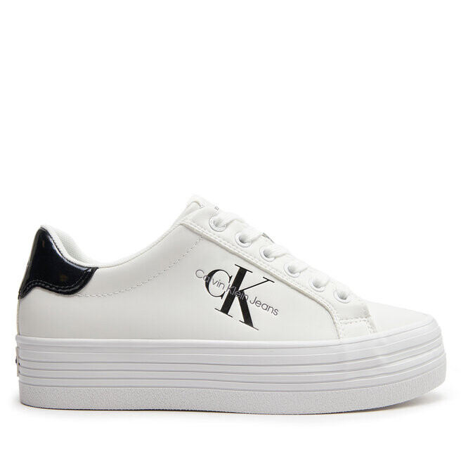 

Кроссовки Calvin Klein Jeans Bold Vulc Flatf Lace Lth Met YW0YW01393 Bright White/Black 01W, белый