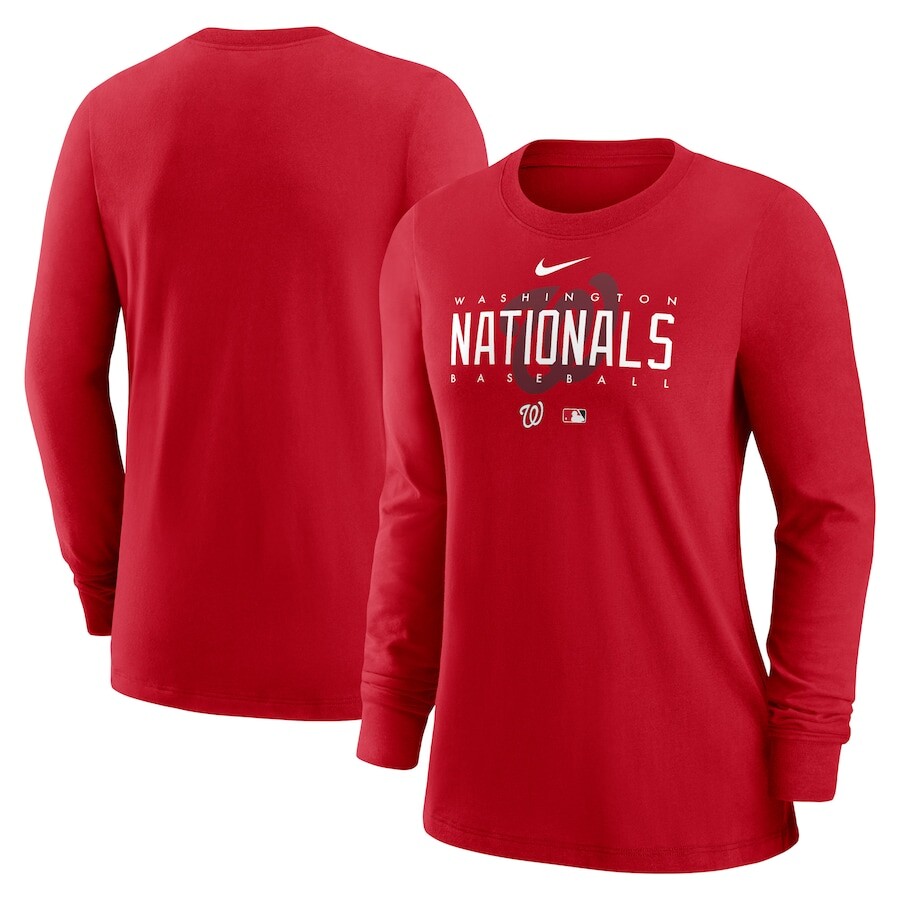 

Футболка с длинным рукавом Nike Washington Nationals, красный