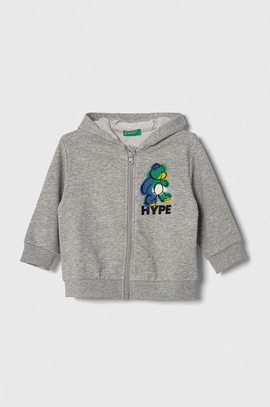 

Детская хлопковая толстовка United Colors of Benetton, серый