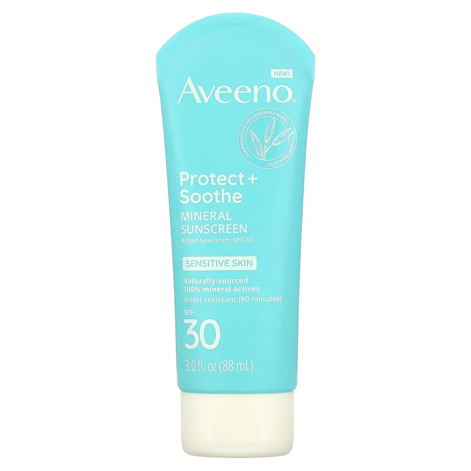 Крем Aveeno солнцезащитный минеральный Protect + Soothe SPF 30, 88 мл aveeno protect hydrate солнцезащитный крем spf 60 354 мл 12 жидк унций