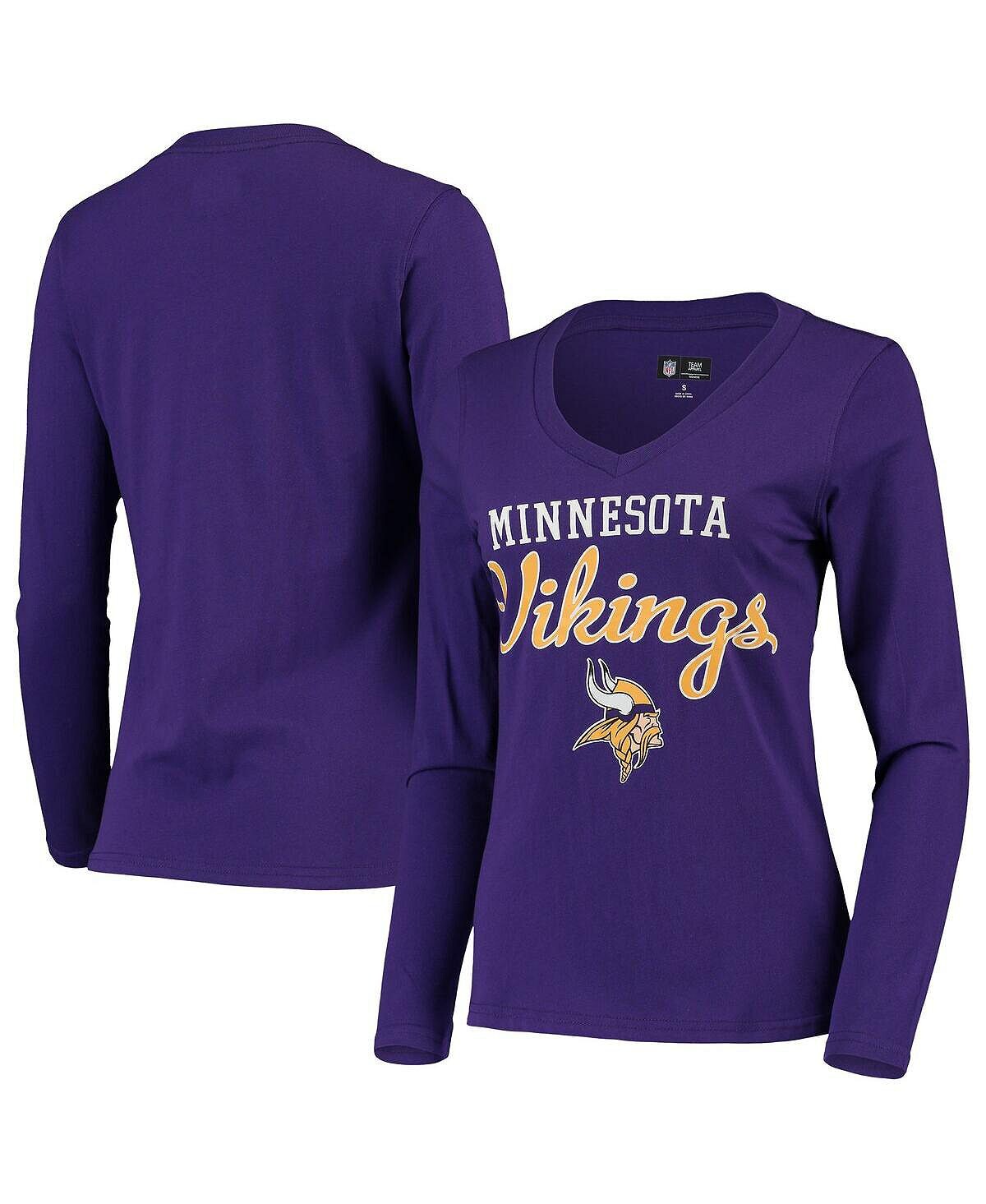 

Женская фиолетовая футболка Minnesota Vikings Post Season с длинным рукавом и v-образным вырезом G-III 4Her by Carl Banks