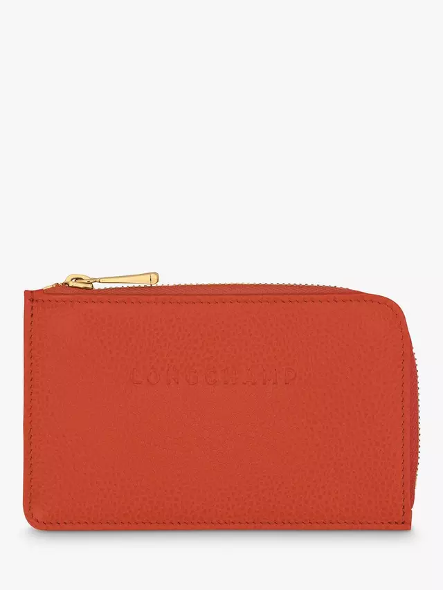 

Картхолдер Longchamp Le Foulonné Zipped Leather, цвет paprika