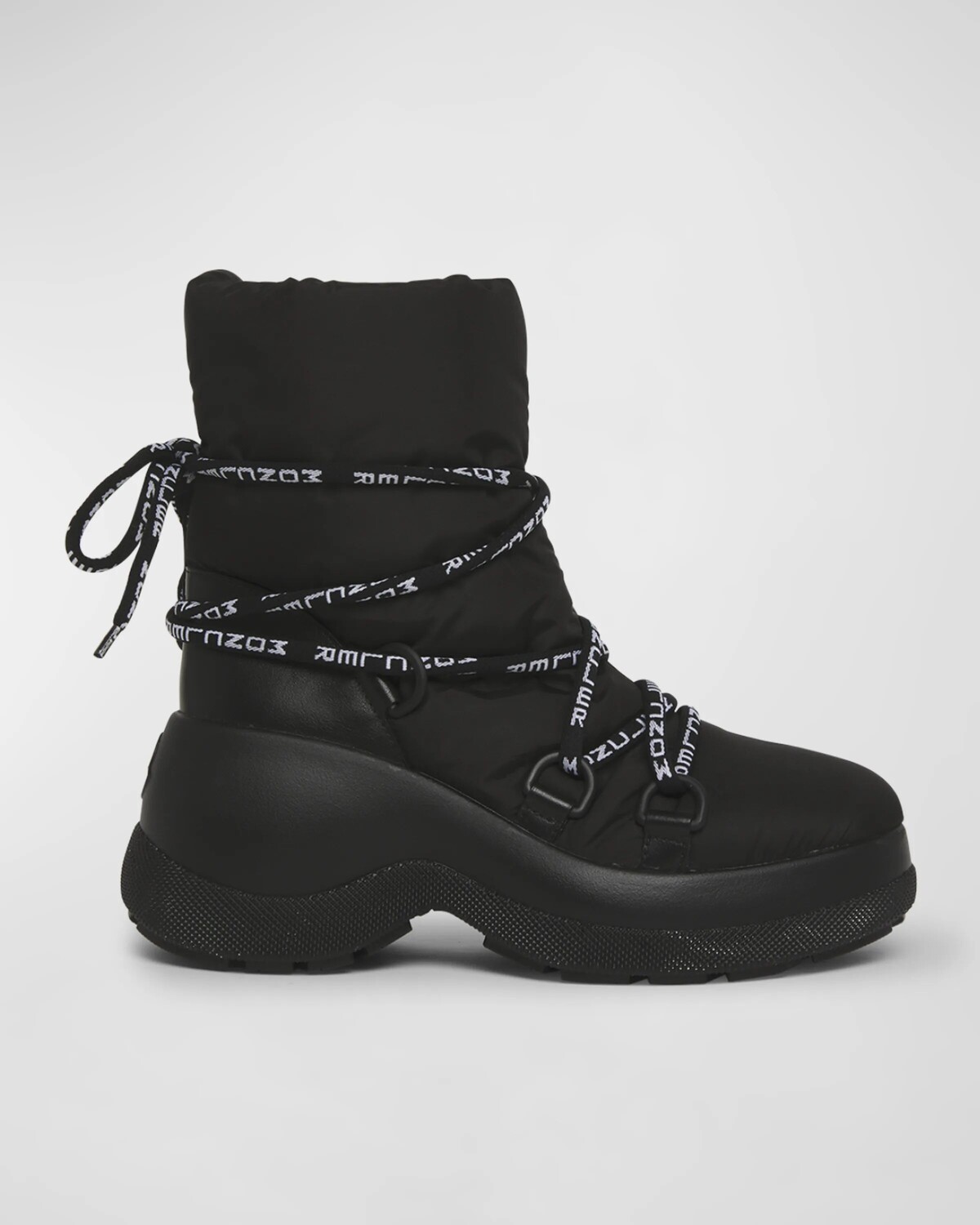 

Прочные объемные нейлоновые ботильоны на шнуровке Moncler, черный