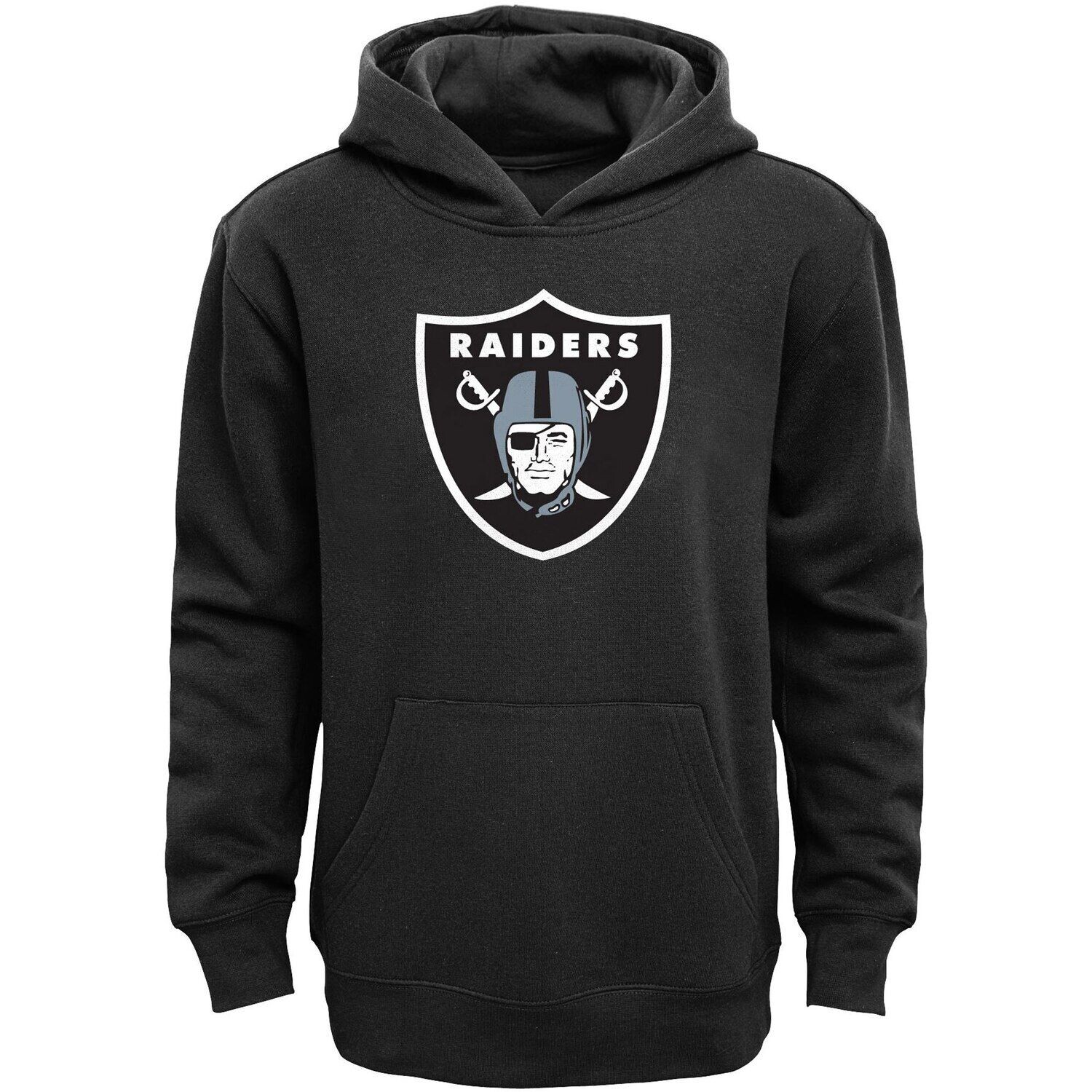 

Флисовый пуловер с капюшоном с логотипом Las Vegas Raiders Youth Primary Team Color - Черный Outerstuff