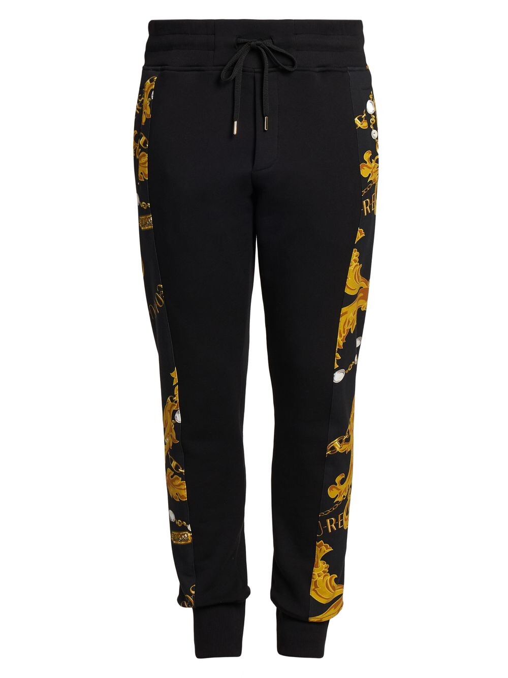

Хлопковые спортивные штаны с цепочкой Versace Jeans Couture, черный